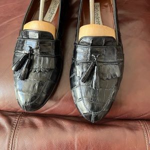 Beautiful High End Men Black Crocodile Tassel Loafer Mfg by Belvedere!